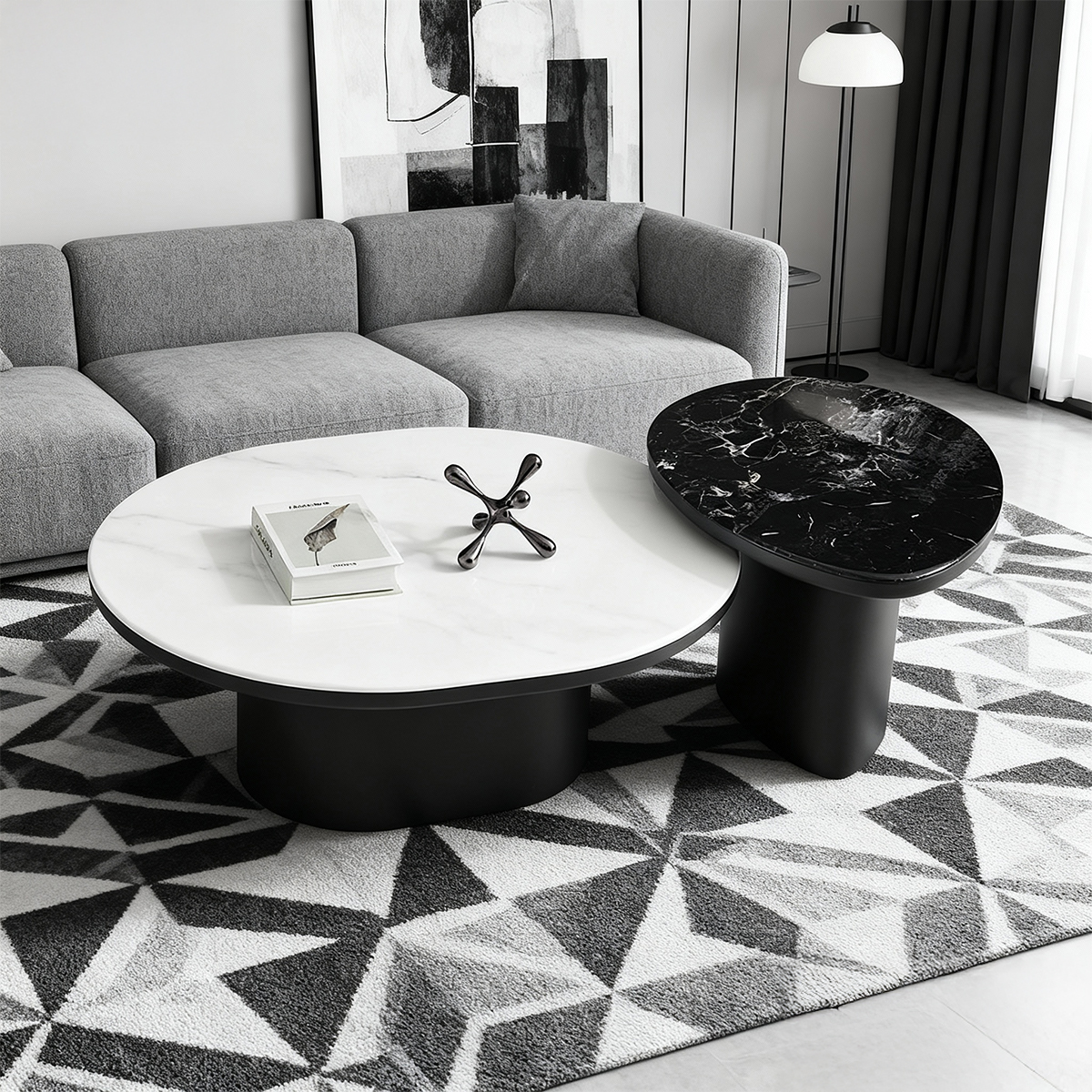 モノトーンローテーブルセット