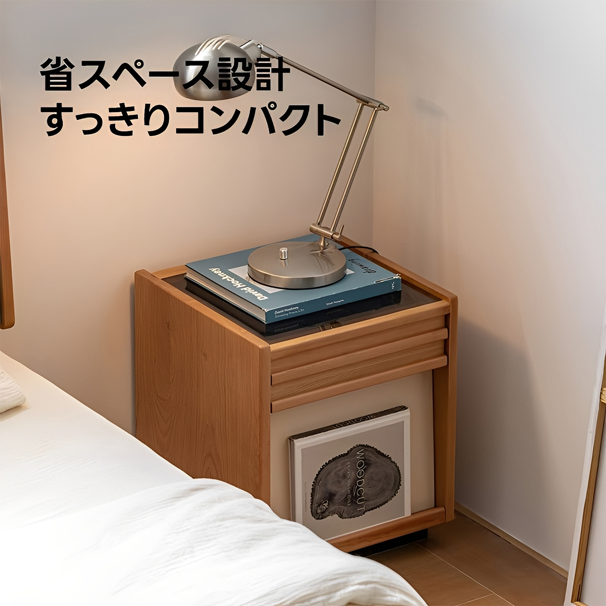 Woody Prime Cherry ウッドフラップキャビネット【高級天然チェリー材