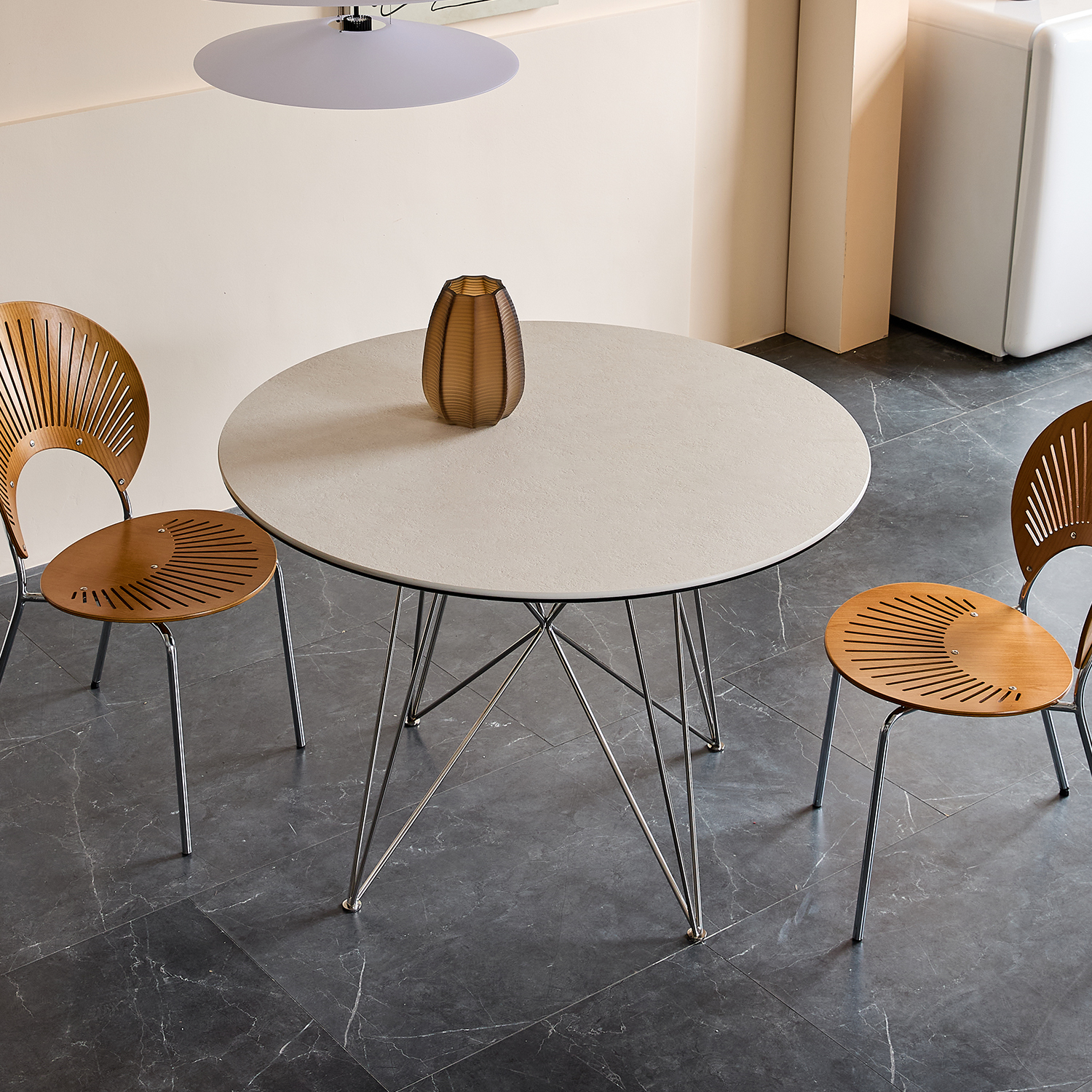 トラバーチン調セラミックダイニングテーブル – CAGUUU