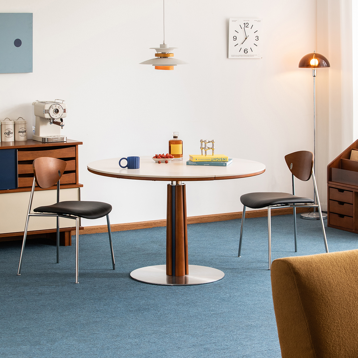 Woody Prime Box 伸縮式ラウンドダイニングテーブル