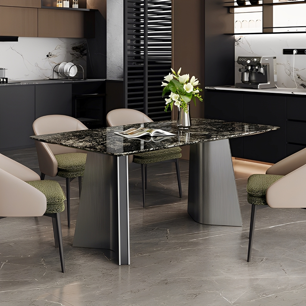 モダン大理石スクエアテーブル