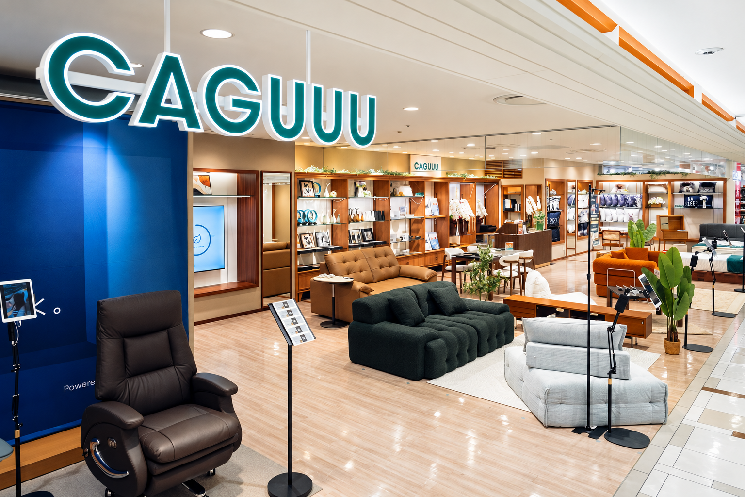 CAGUUU 国分寺マルイ店のカウンターと店内の様子