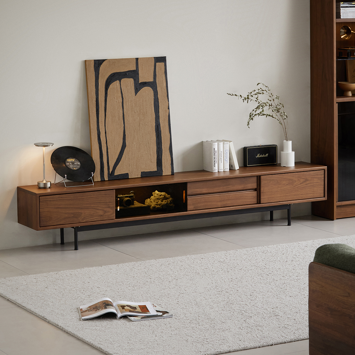 Woody Prime Walnut ナチュラルモダンテレビボード