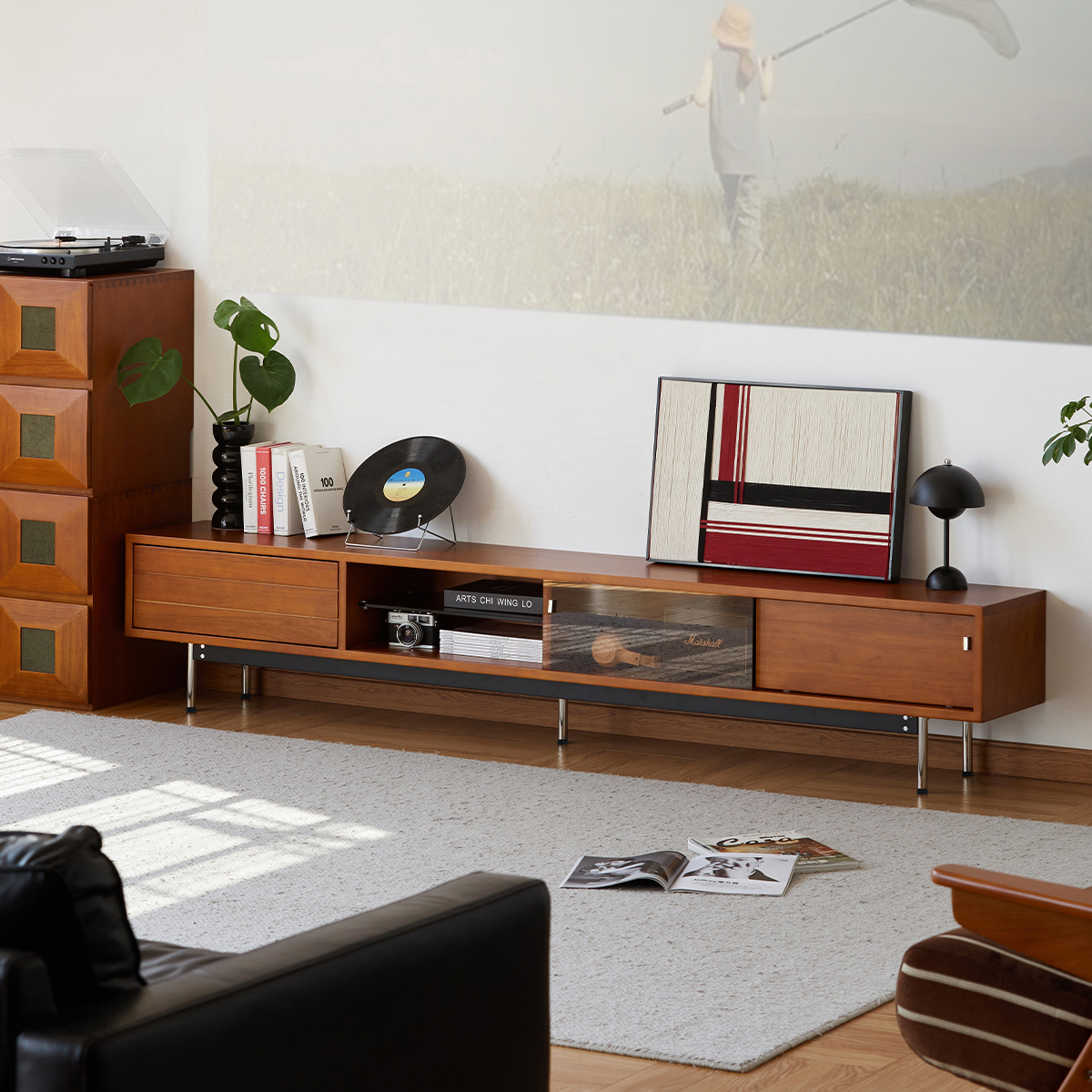 Woody Prime Box 扉付きウッドTVボード – CAGUUU