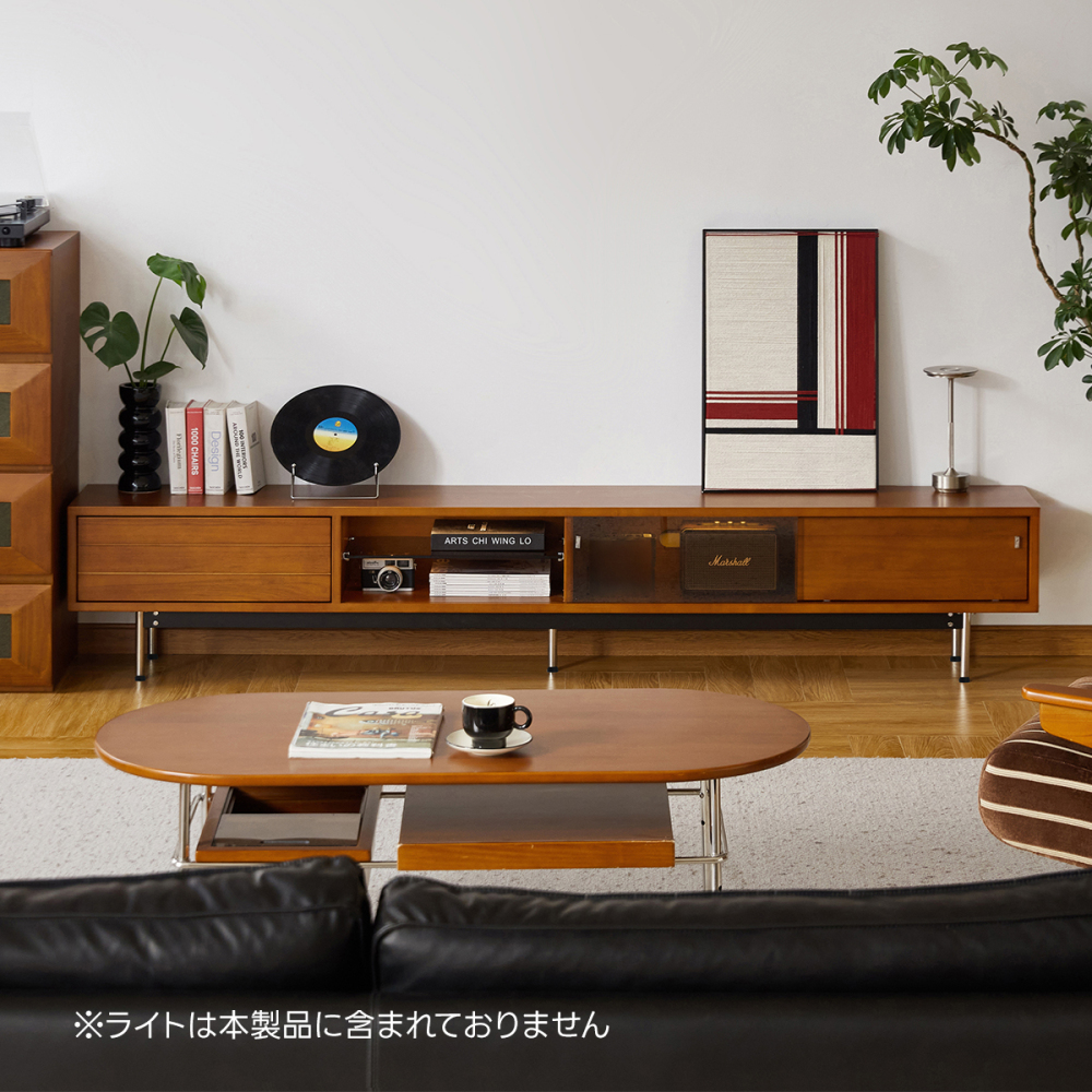Woody Prime Box 扉付きウッドTVボード【高級天然ツゲ材】