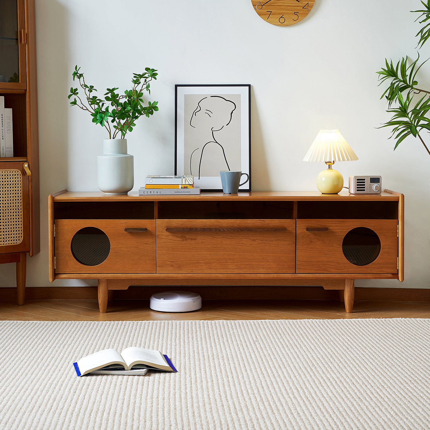 チェリー材 レトロテレビボード