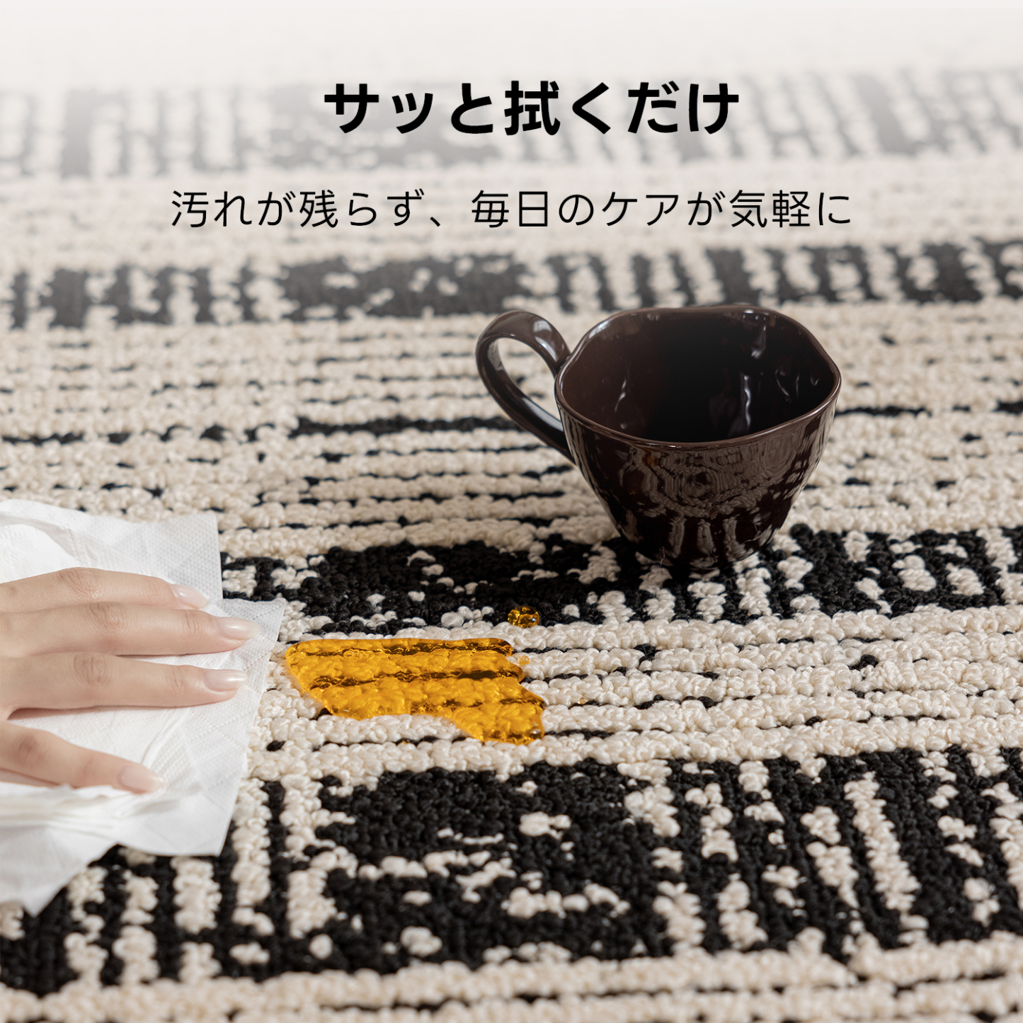 モノクロームラインラグ