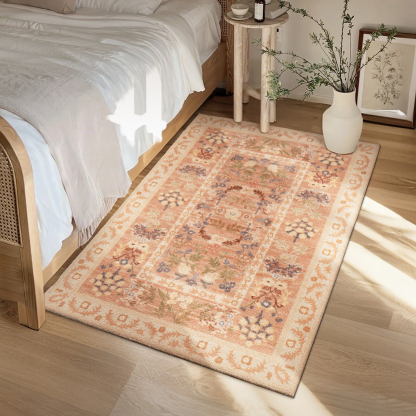 フローラルウールラグ