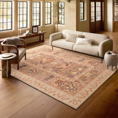 フローラルウールラグ