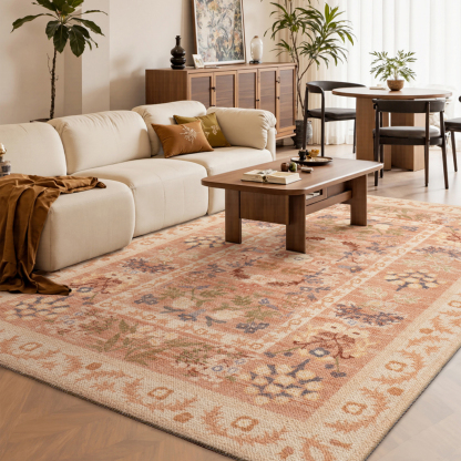 フローラルウールラグ