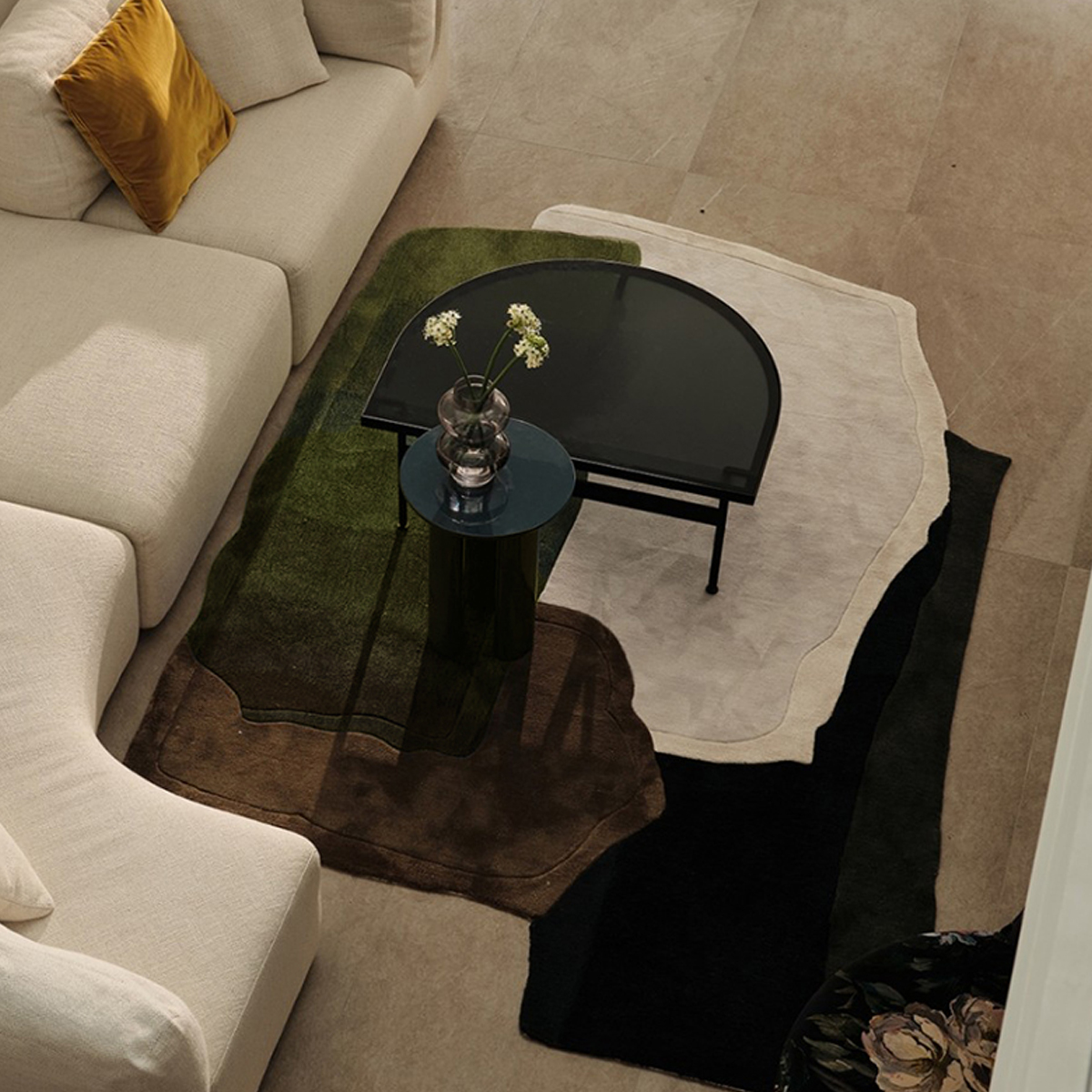 カラーブロックデザインラグ