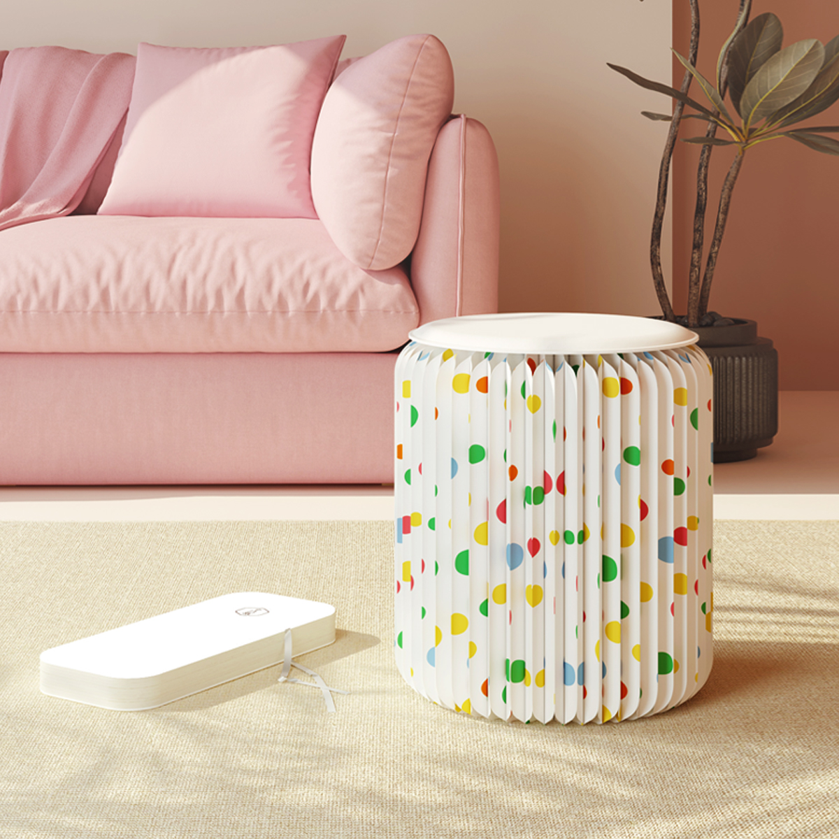 Kraft Paper カラードットペーパースツール