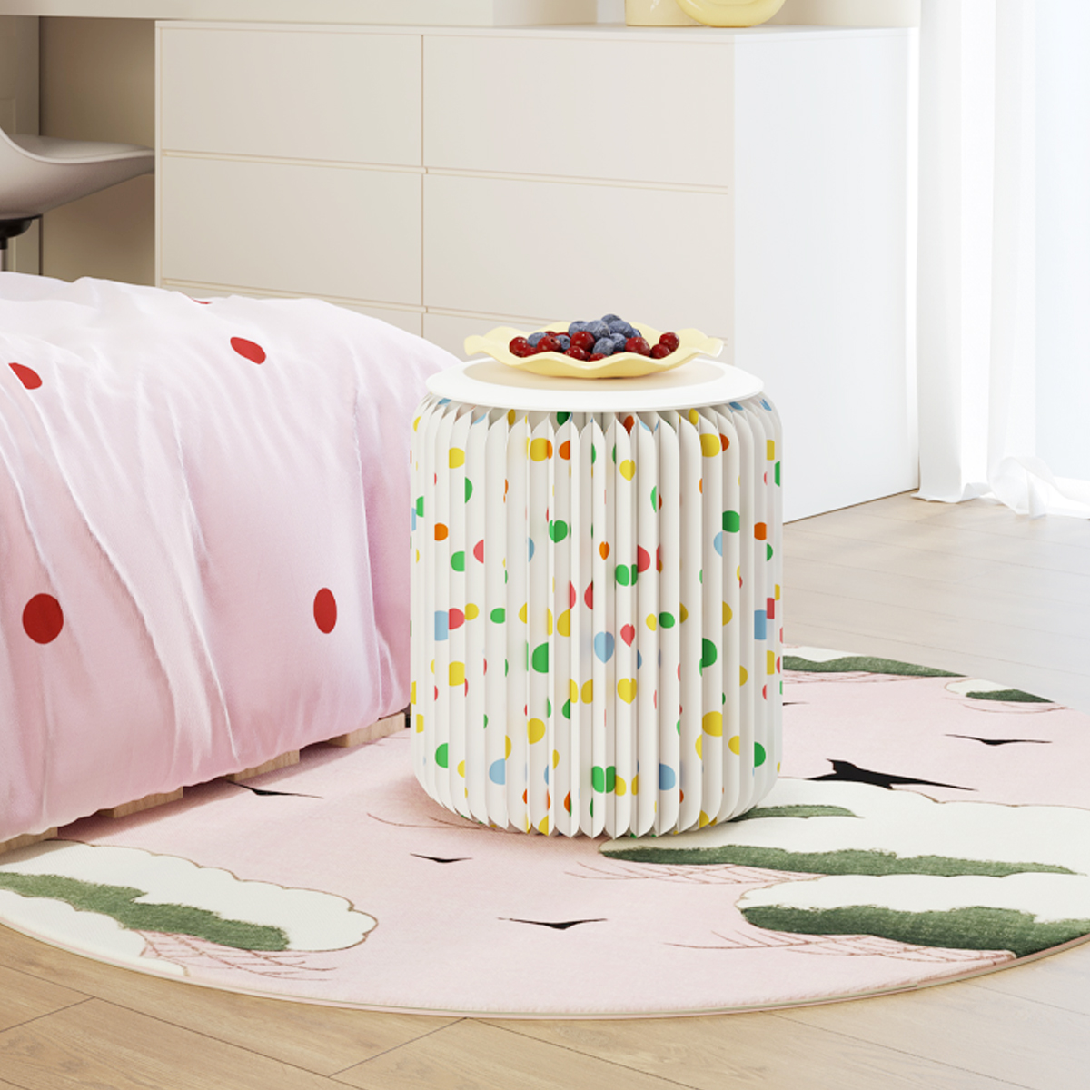 Kraft Paper カラードットペーパースツール