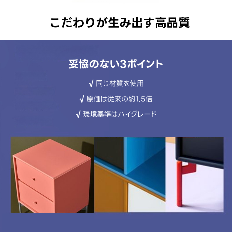 レトロポップナイトテーブル | カラフルで環境に優しい収納力 – CAGUUU