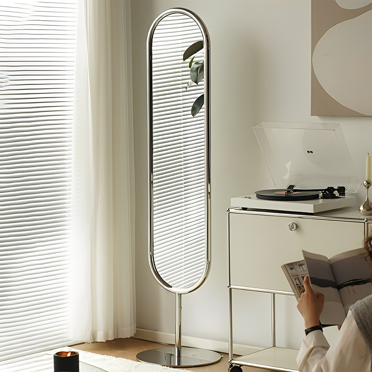 オーバルスタンドミラー