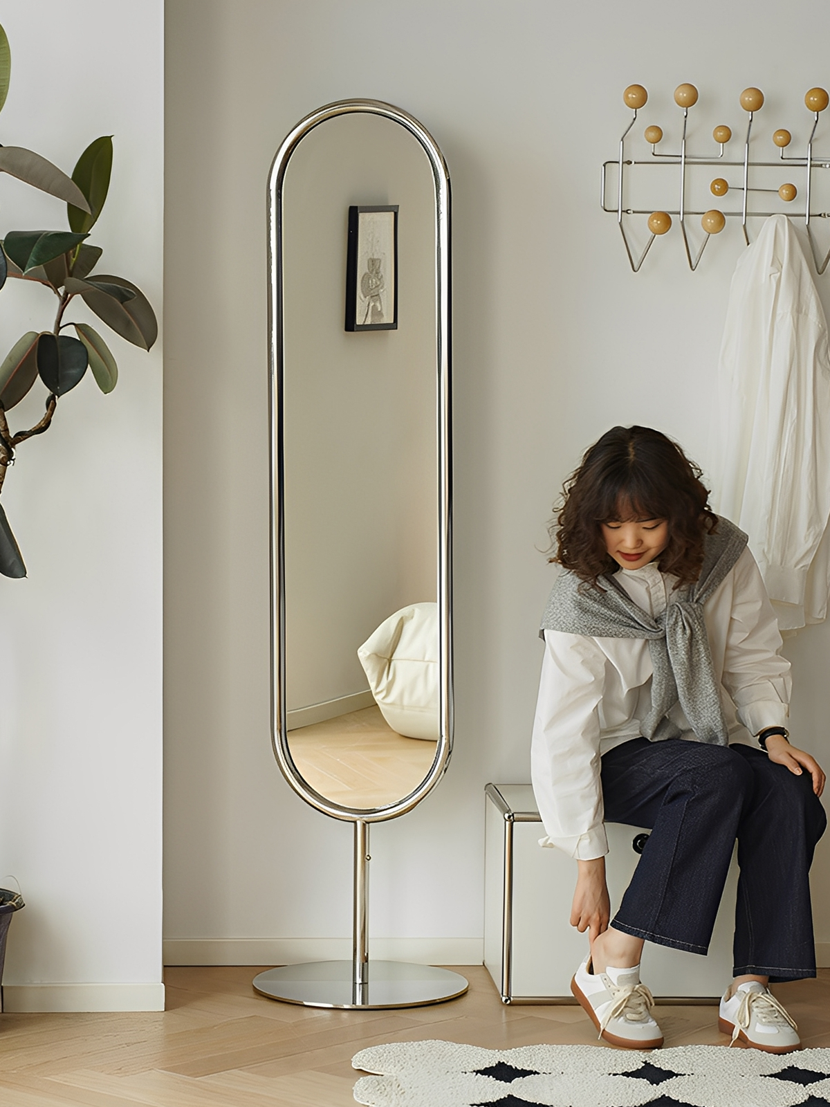 オーバルスタンドミラー