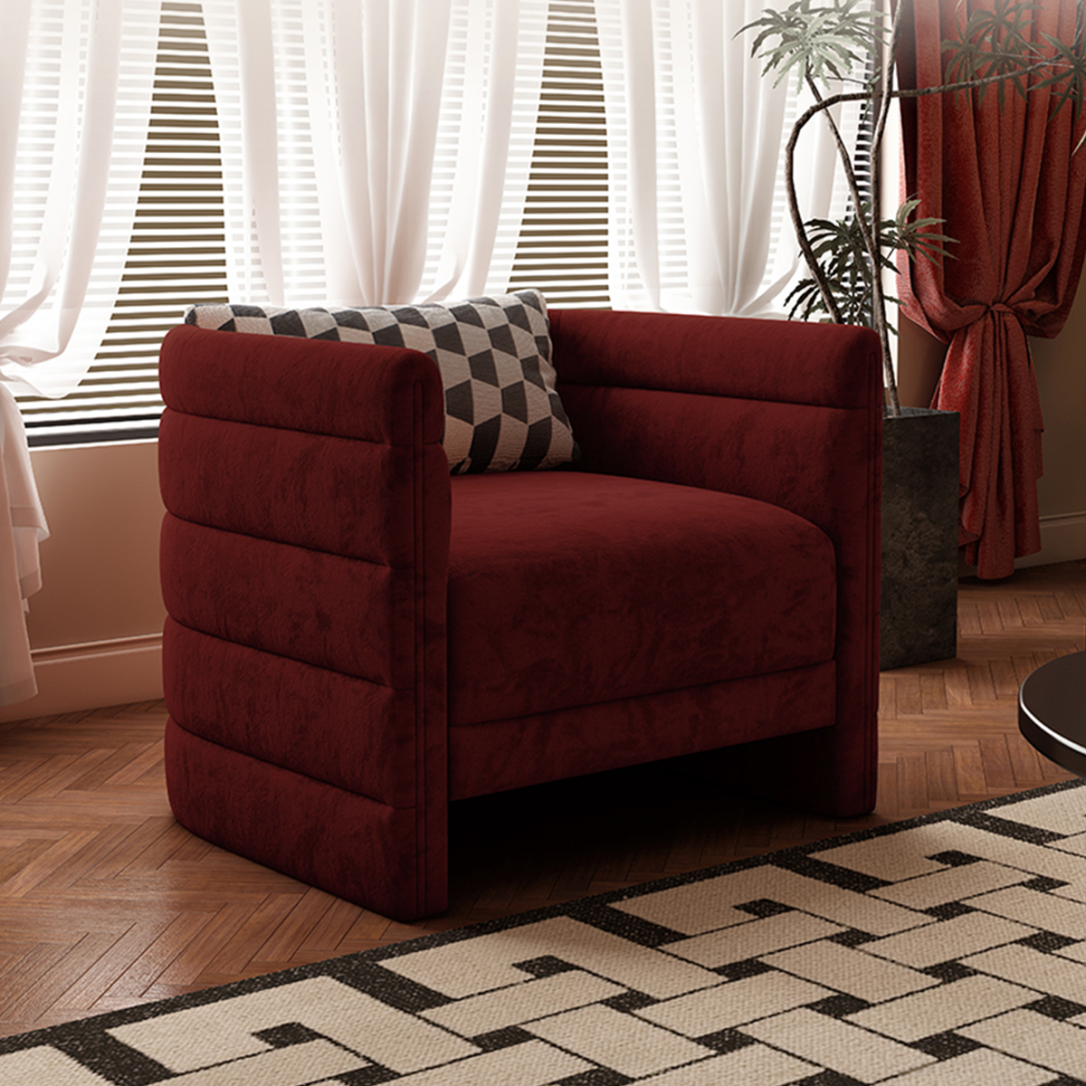 アンティークデザインバレルソファ