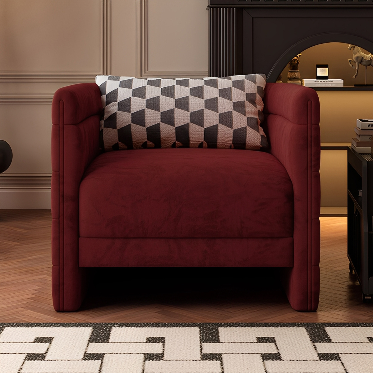 アンティークデザインバレルソファ