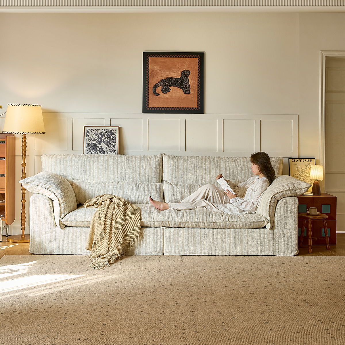 カームストライプソファ