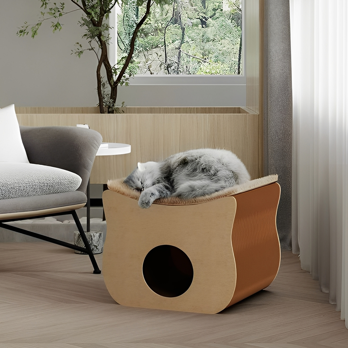 Kraft Paper 猫型ペットハウス