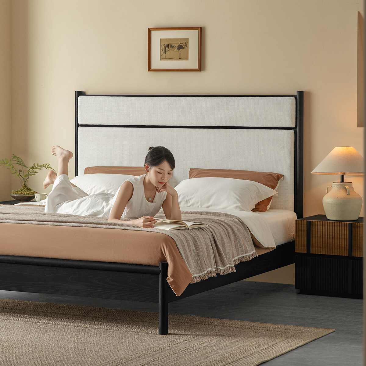 Woody Aura リラックスファブリックベッド