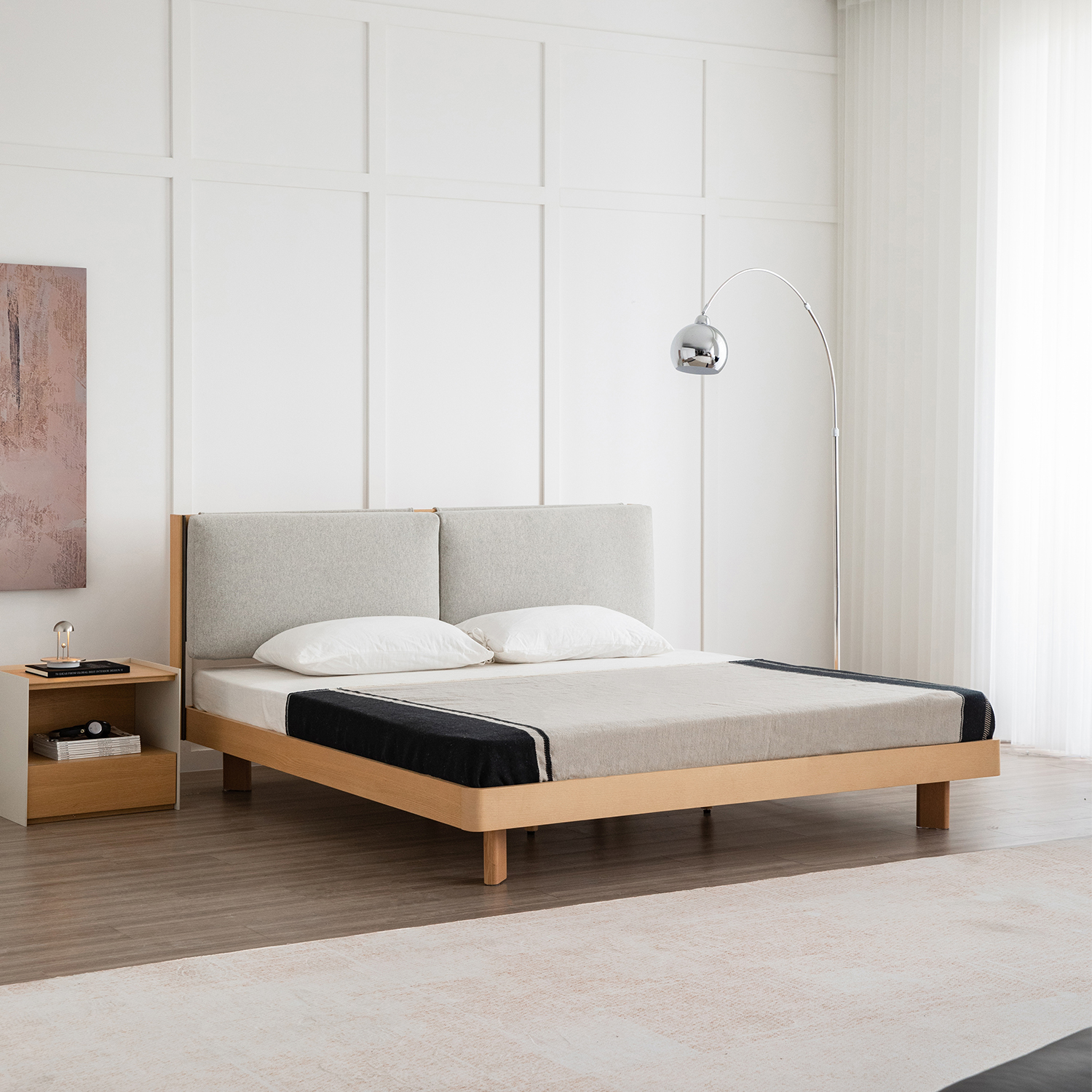 【！最終値下げ！】木製ワイドダブルベッドフレーム 楽天市場】ワイドダブル ベッド 宮付き 木製 ベッドフレーム LEG