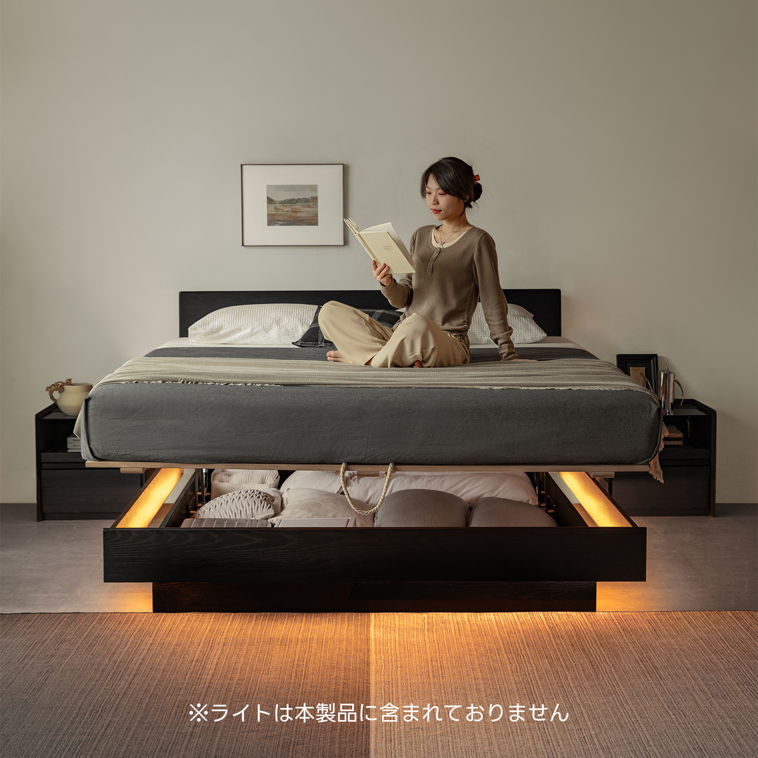 Woody Aura スマートリフト収納ベッド | ベッド下スペースを最大限に