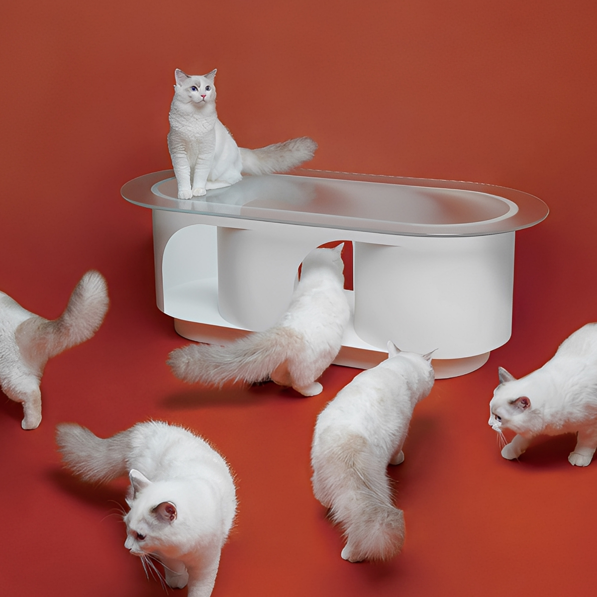 ラウンドキャットティーテーブル