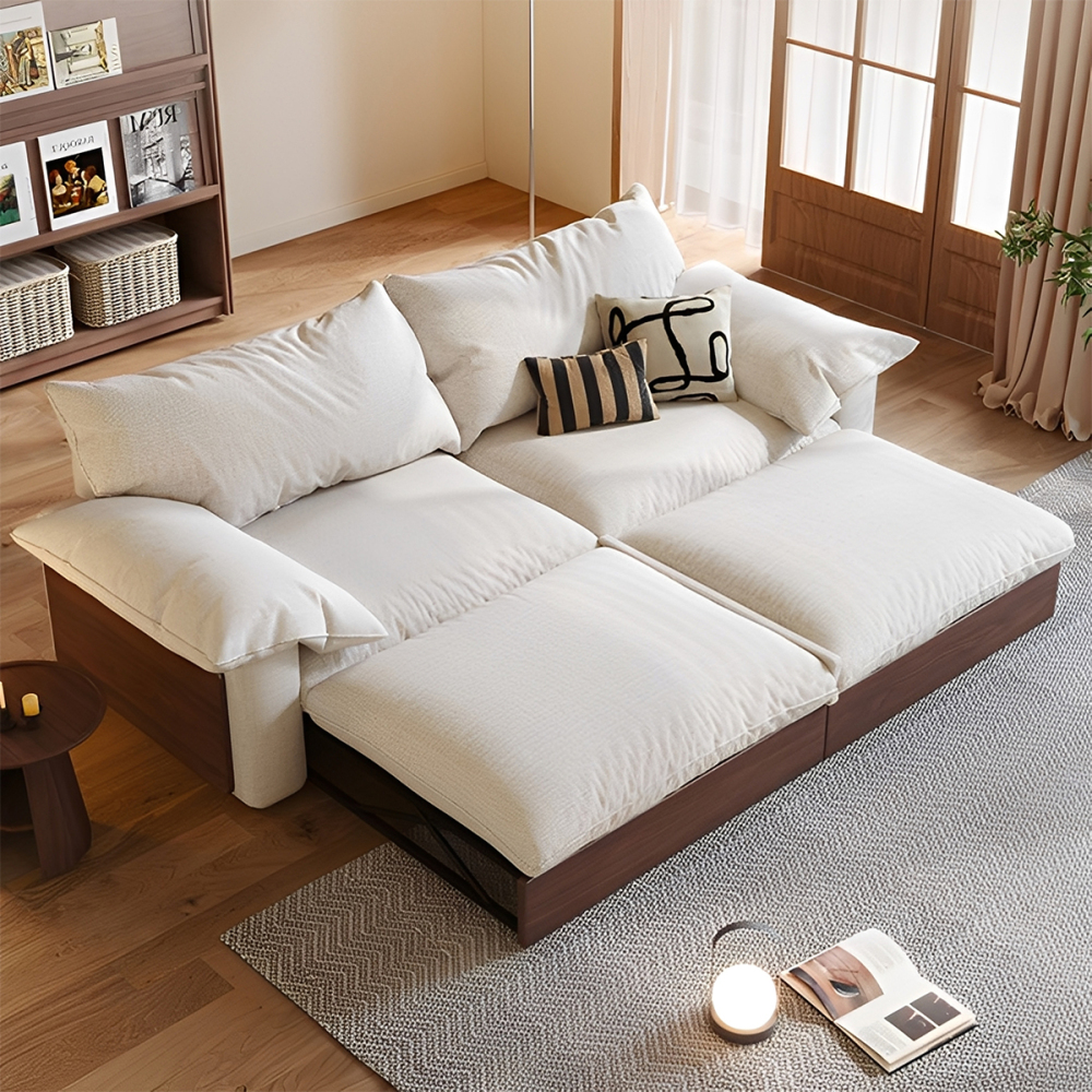 カウチワイドソファベッド｜暮らしに便利な洗えるカバー＆展開式