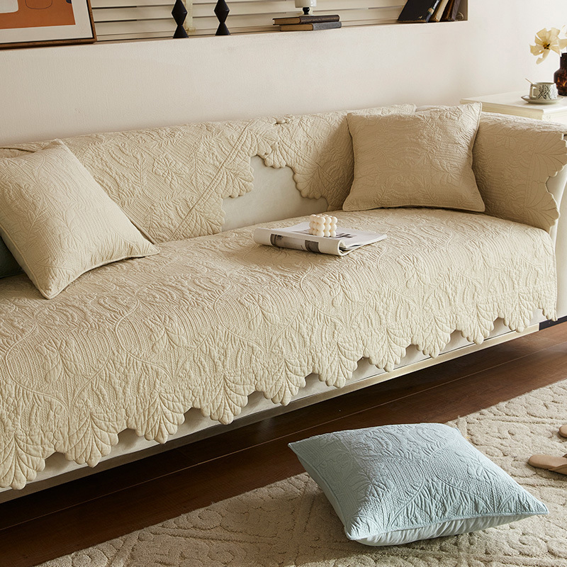 レース風コットンソファカバー