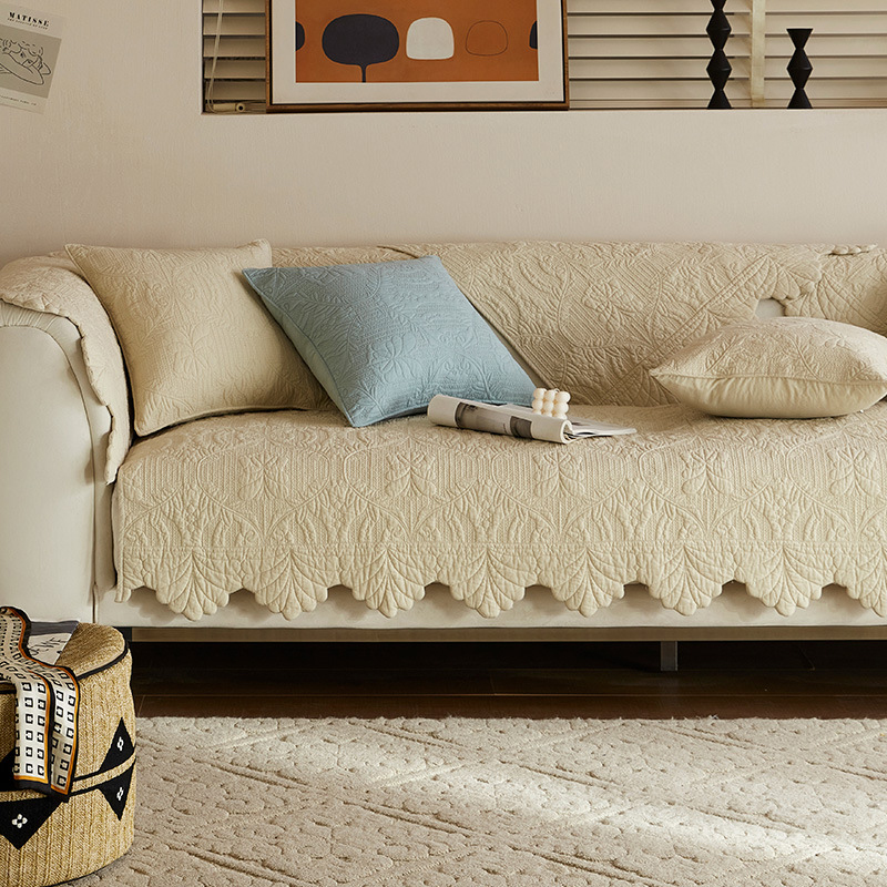 レース風コットンソファカバー