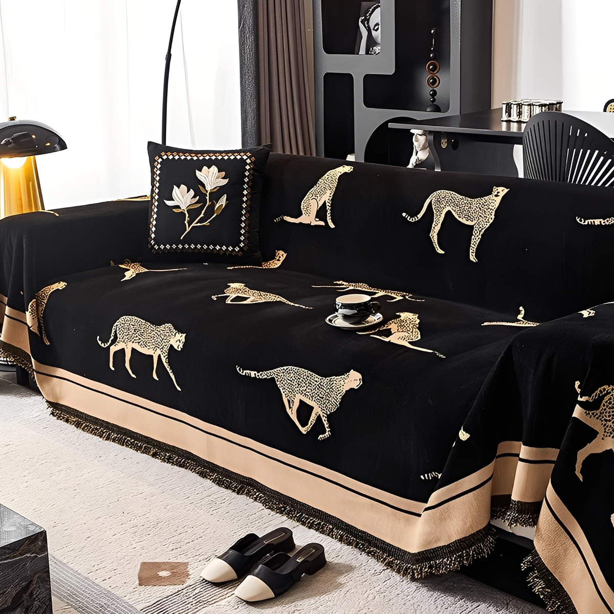 レオパードモチーフモダンソファカバー