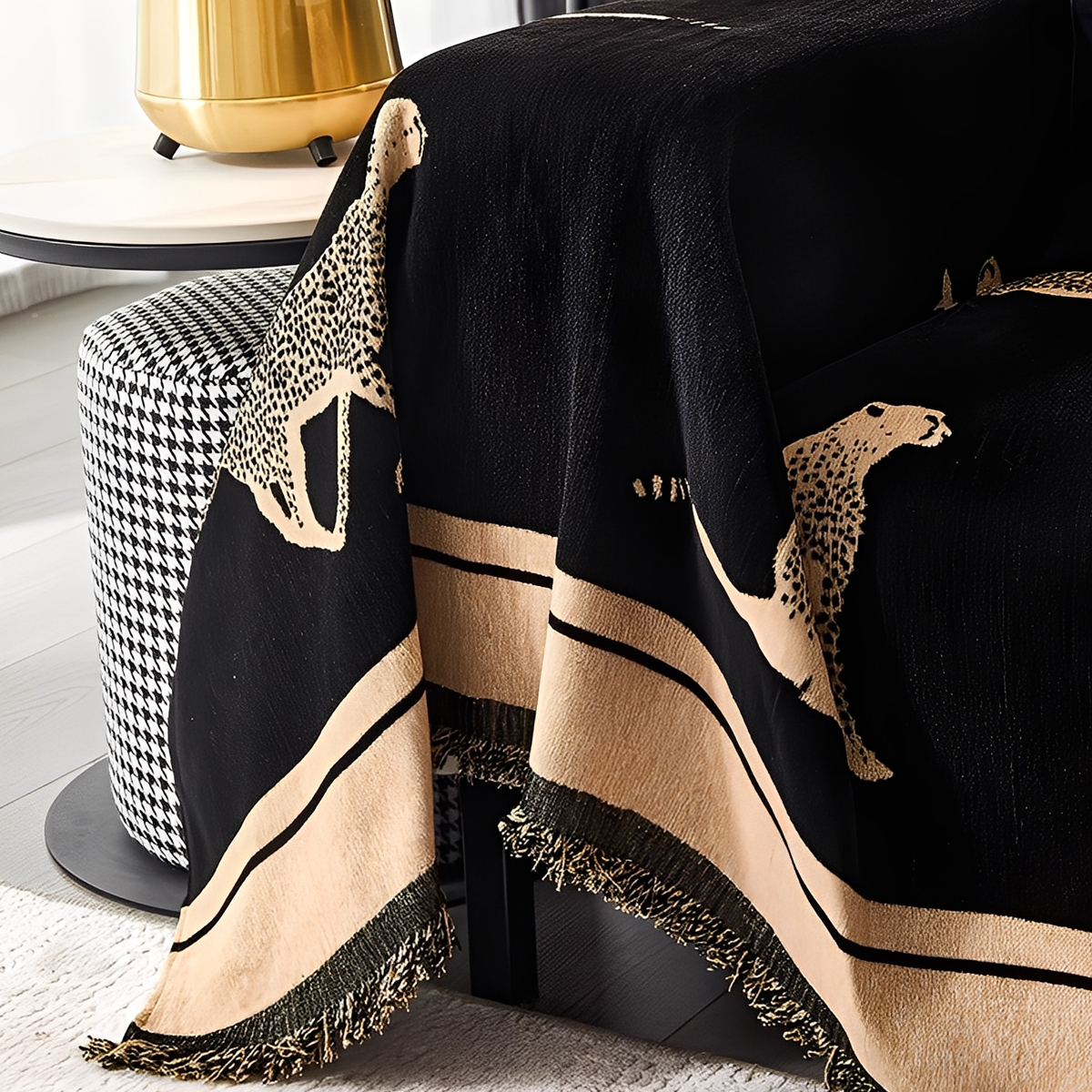 レオパードモチーフモダンソファカバー