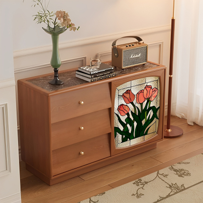 ステンドグラスデザインチェスト | ヴィンテージ感とモダンの絶妙な