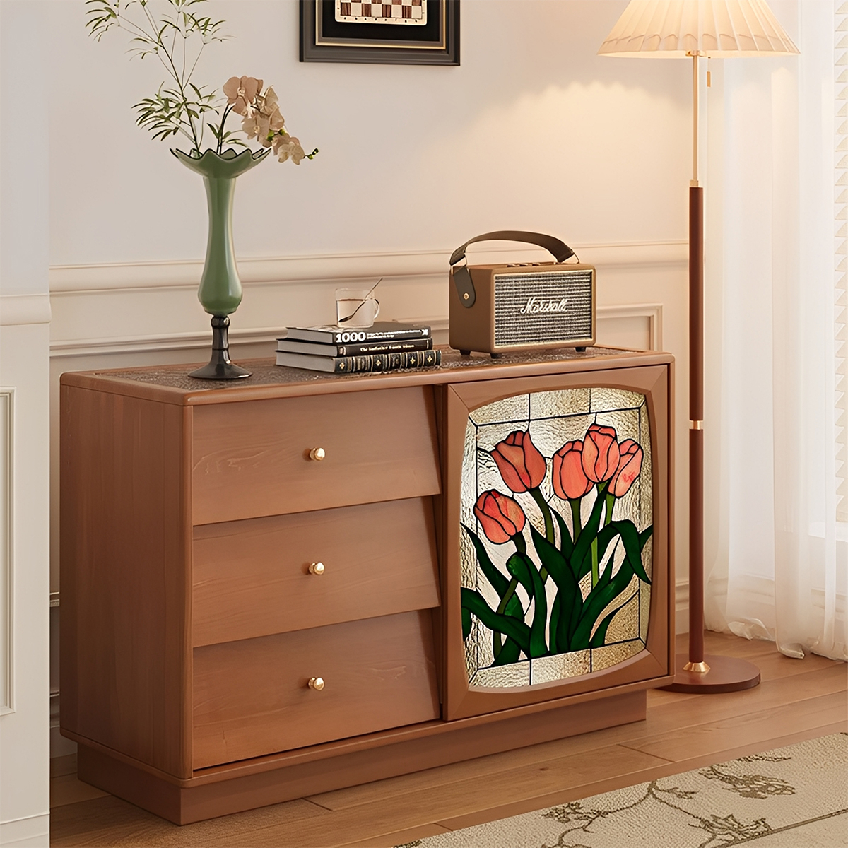 ステンドグラスデザインチェスト | ヴィンテージ感とモダンの絶妙な