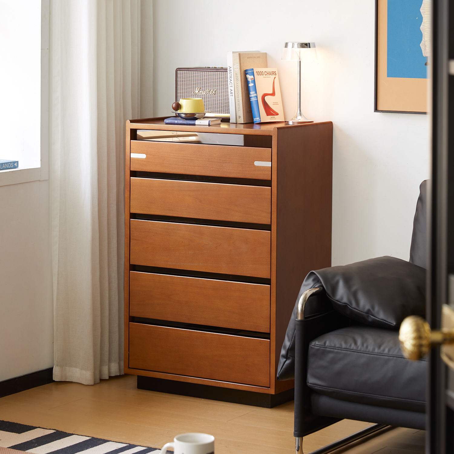 ツゲ材 シンプルライン収納チェスト | 北欧風デザインの高品質収納家具