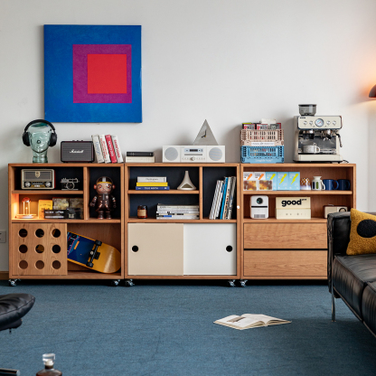 Woody Prime Cherry キャスター付 ユニットシェルフ