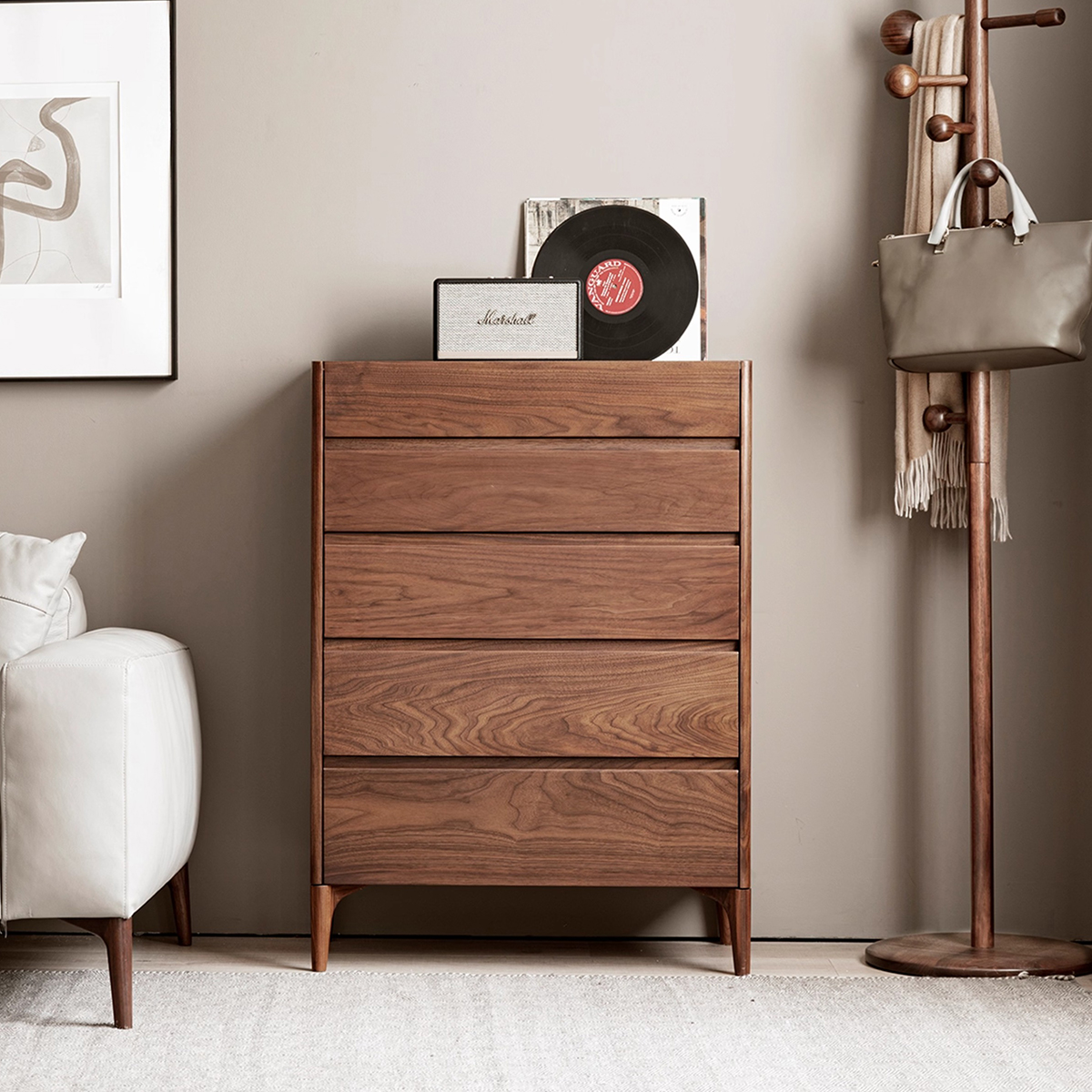 ウォールナットサイドキャビネット