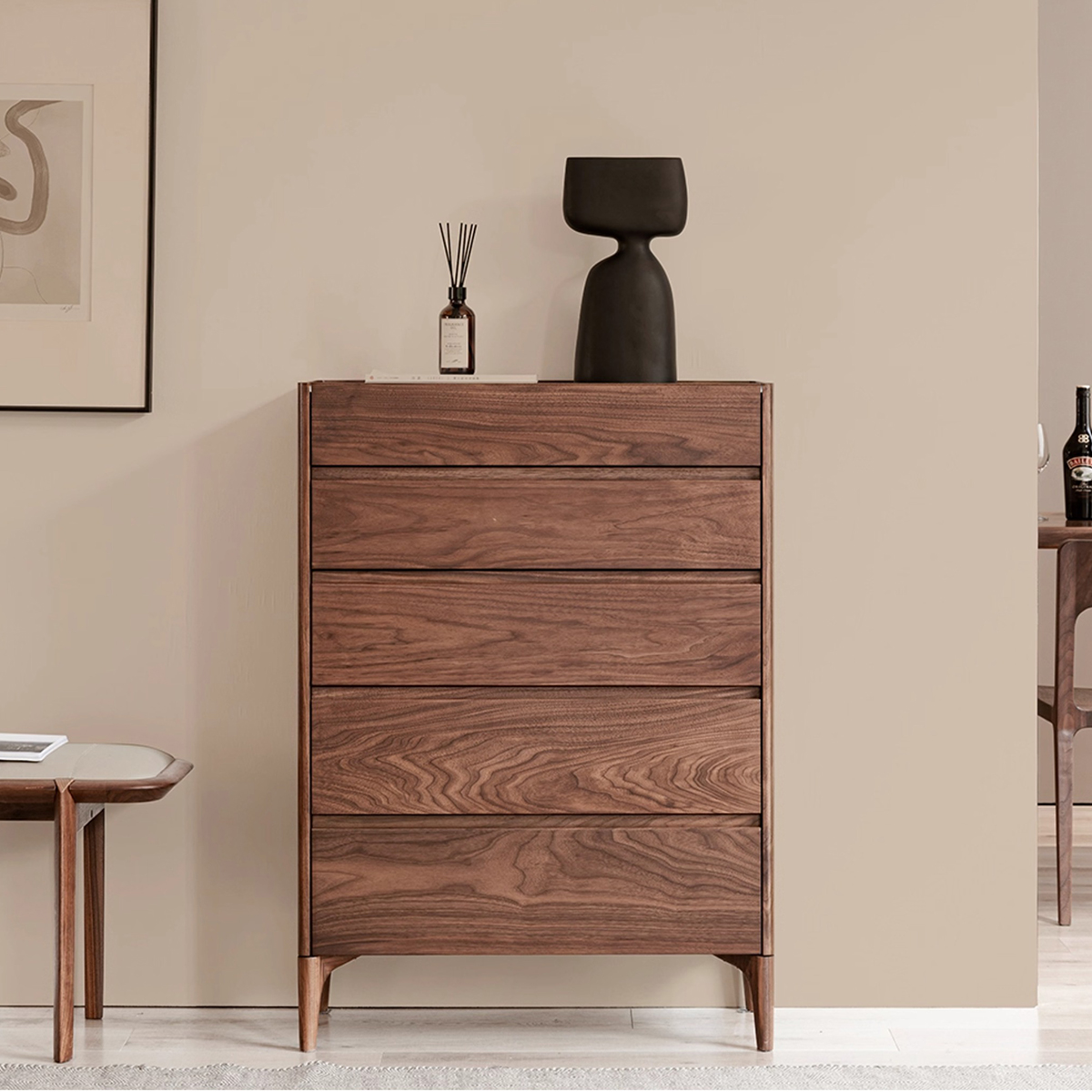 ウォールナットサイドキャビネット