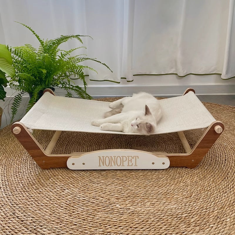 木製ペット用ハンモックベッド