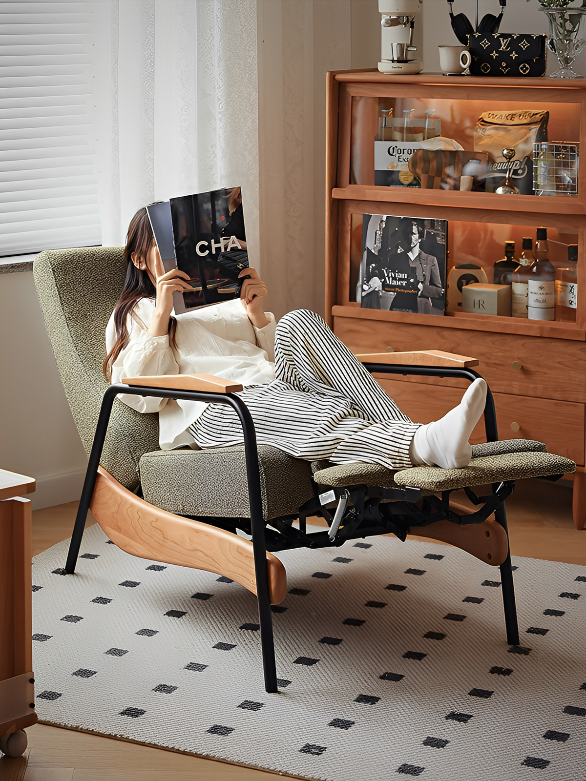 和モダンリクライニングソファ