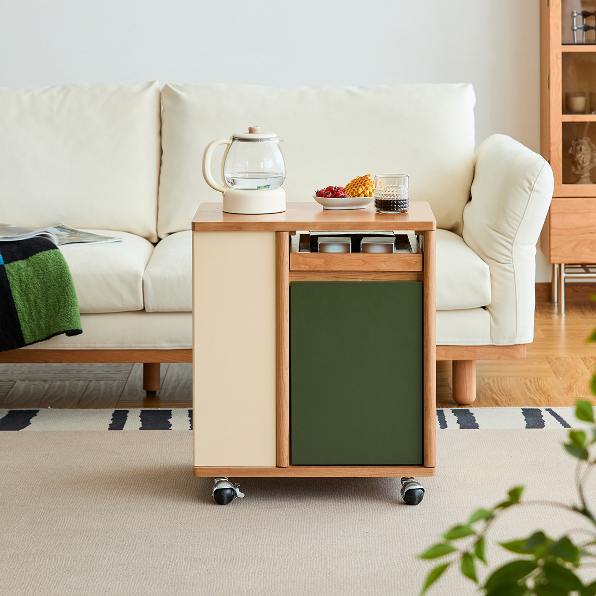 B!] Woody Prime Cherry レトロデザインカラーワゴン | 北欧風デザイン