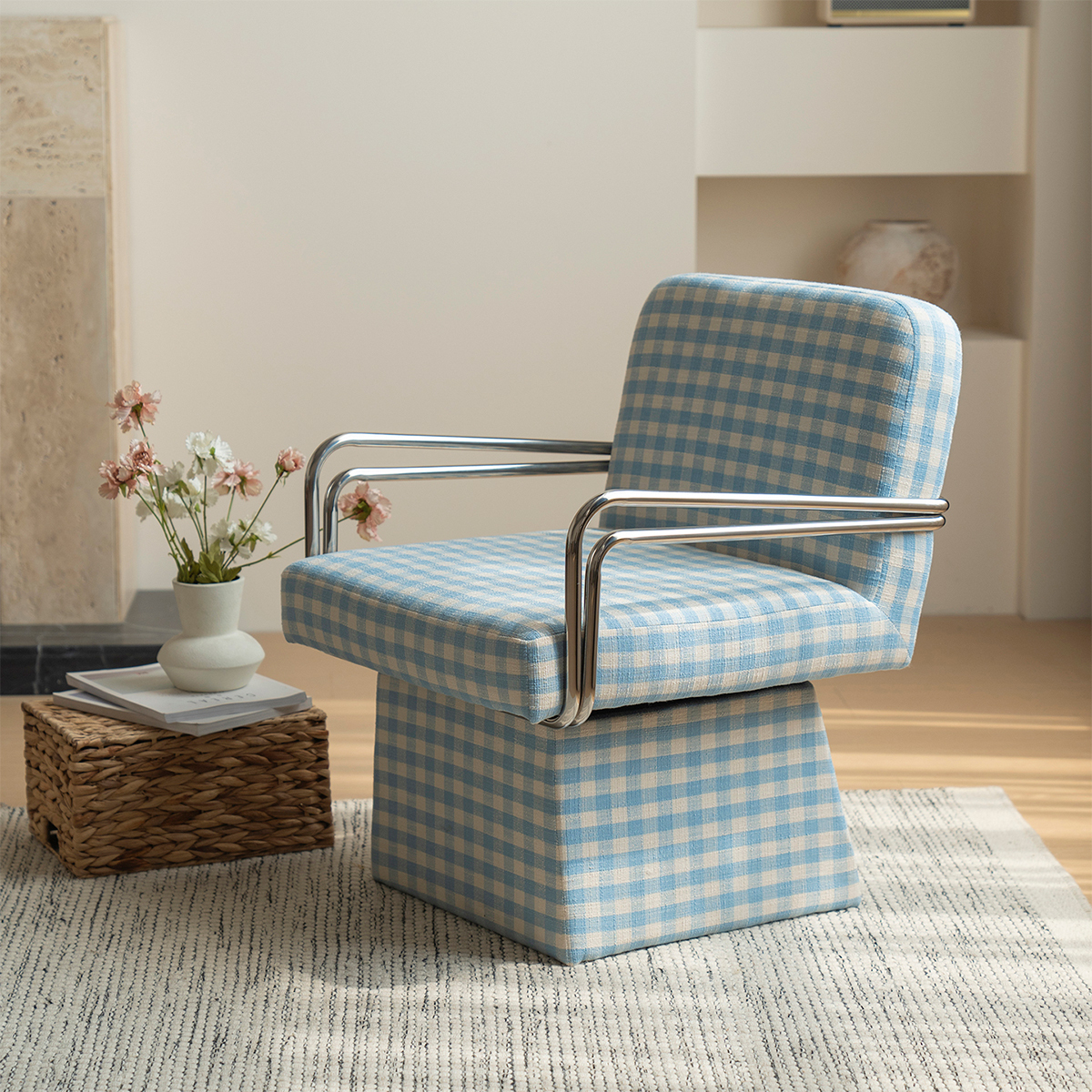 レトロチェックチェア