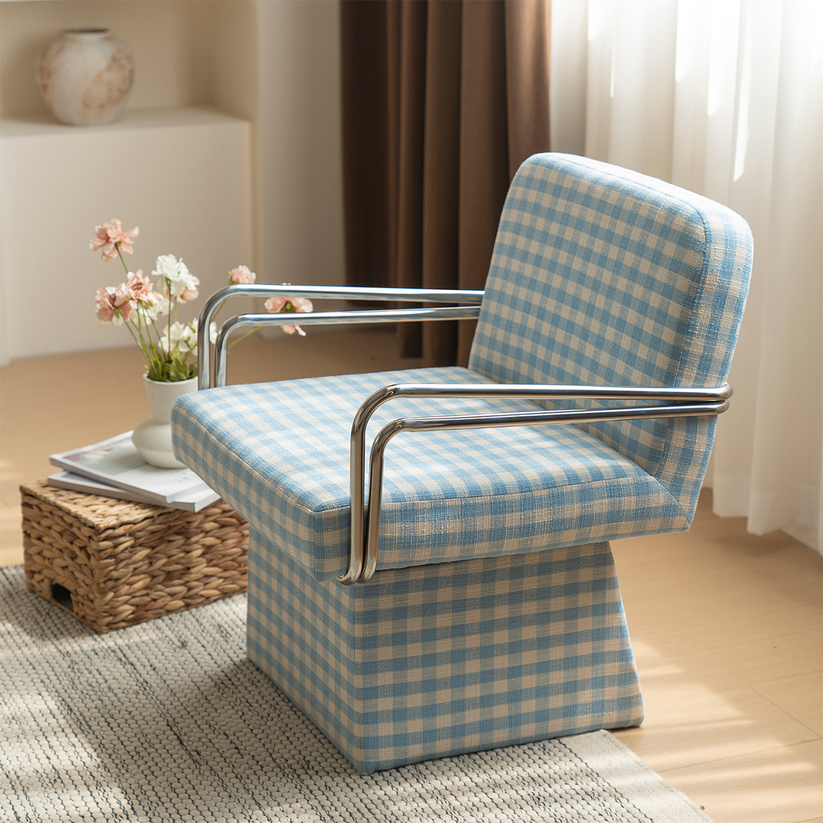 レトロチェックチェア