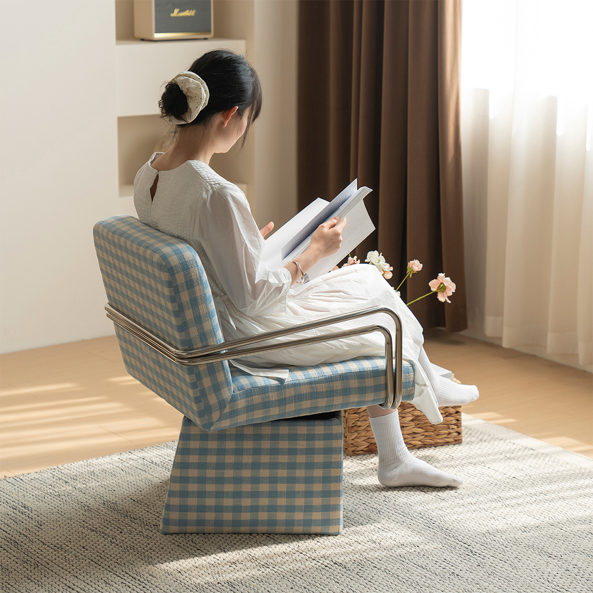 レトロチェックチェア