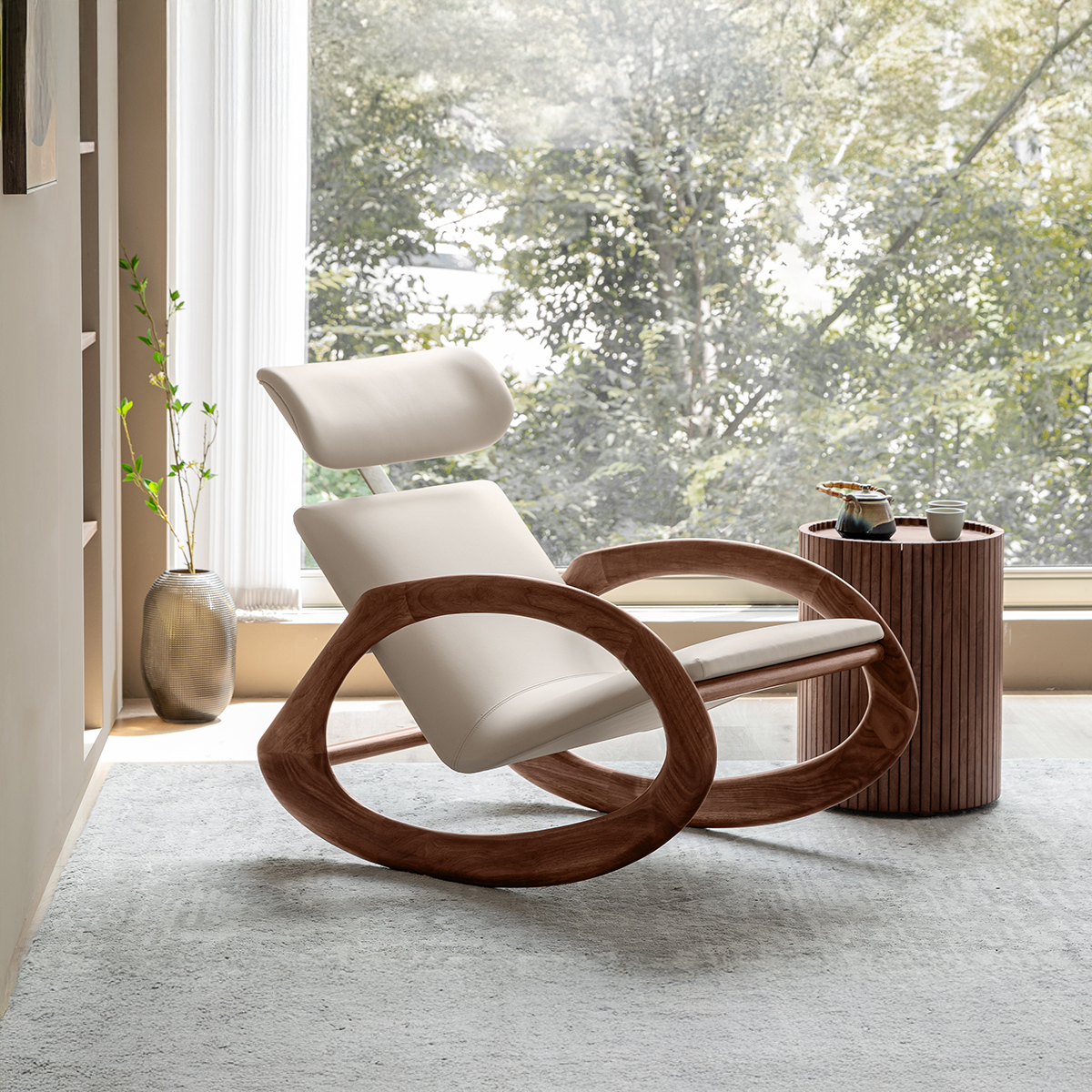 天然木フレーム ロッキングチェア