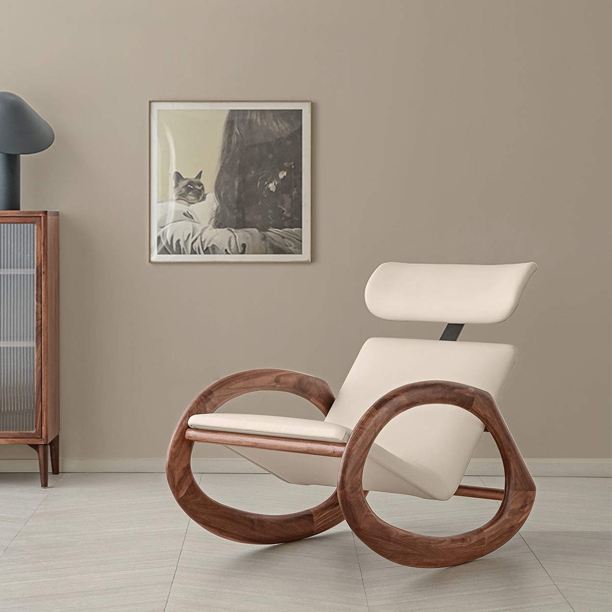 天然木フレーム ロッキングチェア