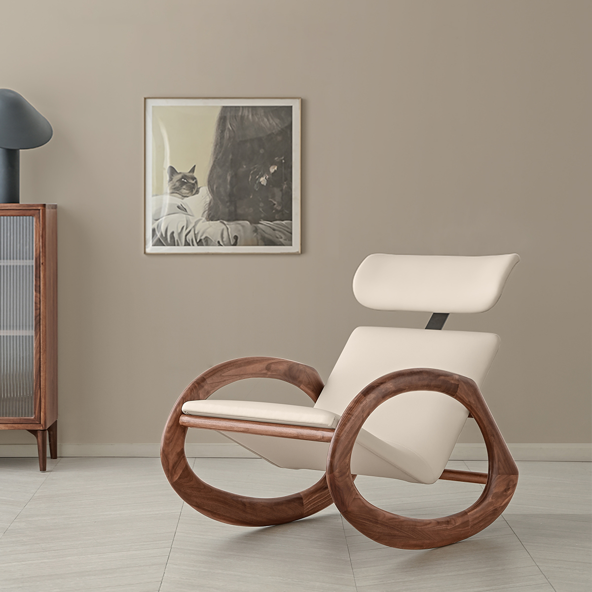 天然木フレーム ロッキングチェア