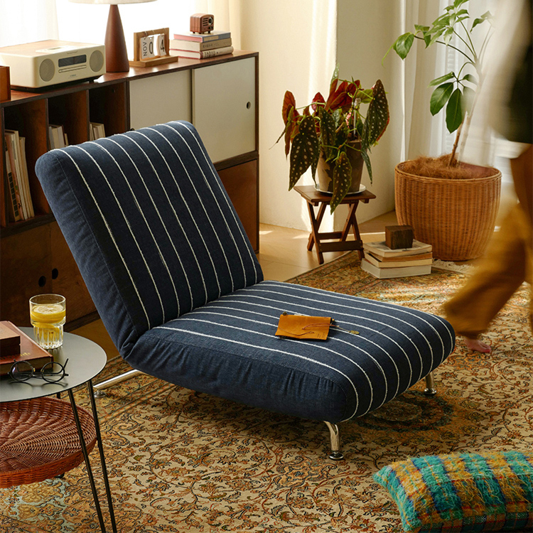 リクライニング ストライプソファチェア