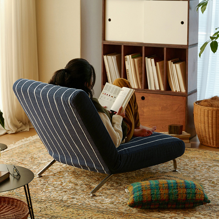 リクライニング ストライプソファチェア